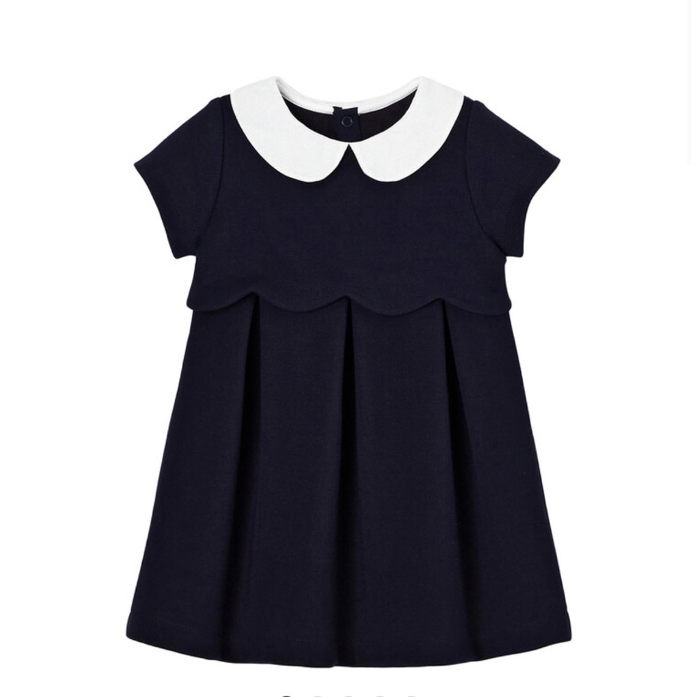 Jacadi Navy Blue Dress with White Collar